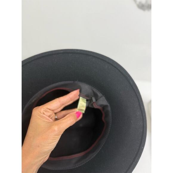 Cabela Vintage Black Fedora Hat Unisex Adults Size M Solid Wool Felt - Picture 5 of 6